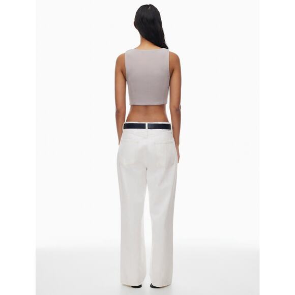 Aritzia Wilfred Rocco Vest Gray Slim Fit Japanese Crepe Button Up Blouse Size 4 - Picture 2 of 8